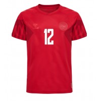 Koszulka piłkarska Dania Kasper Dolberg #12 Strój Domowy MŚ 2022 tanio Krótki Rękaw